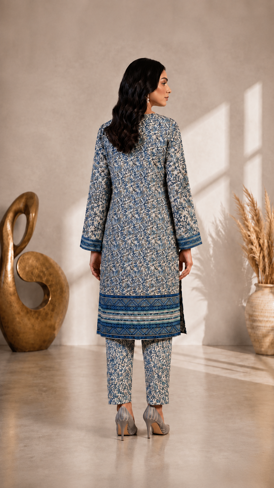 Slate Mosaic 2 Piece  Lawn Suit (Unstitched)