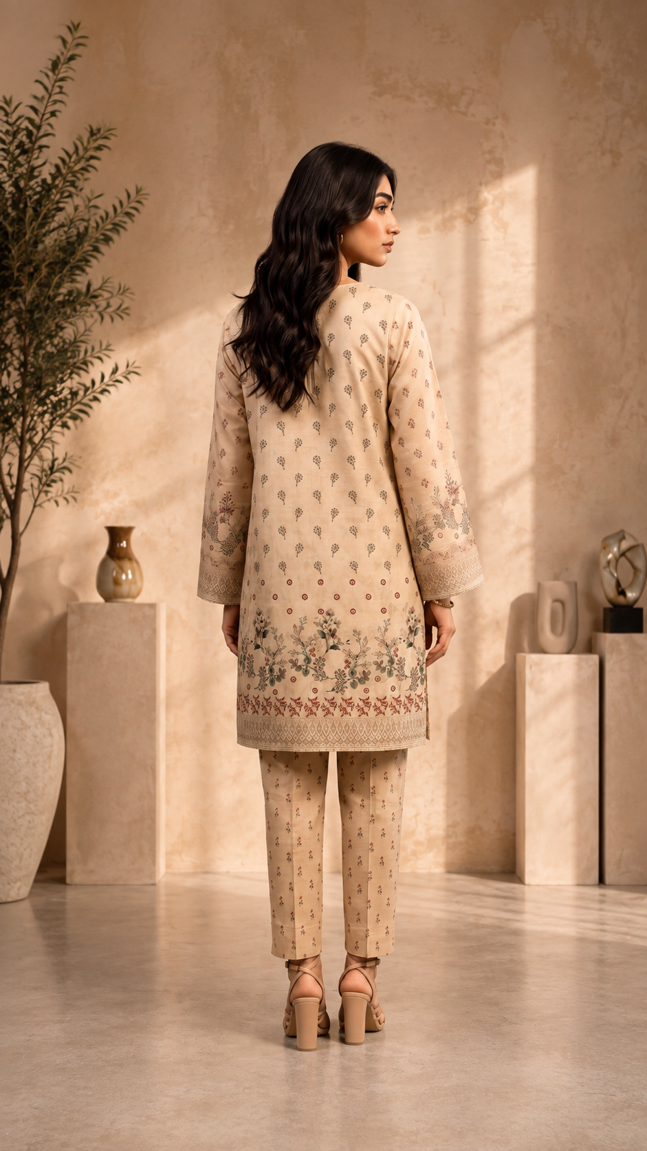 Terracotta Blossom 2 Piece Lawn Suit (Unstitched)