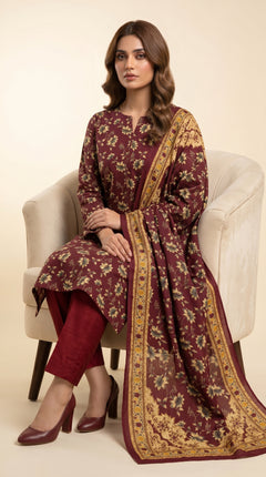 Regal Daisy Border 3 Piece Lawn Suit (Unstitched)