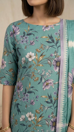Bloom Stripe Floral 3 Piece Lawn [Unstitched]