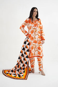 Narangi Gul Khaddar Suit