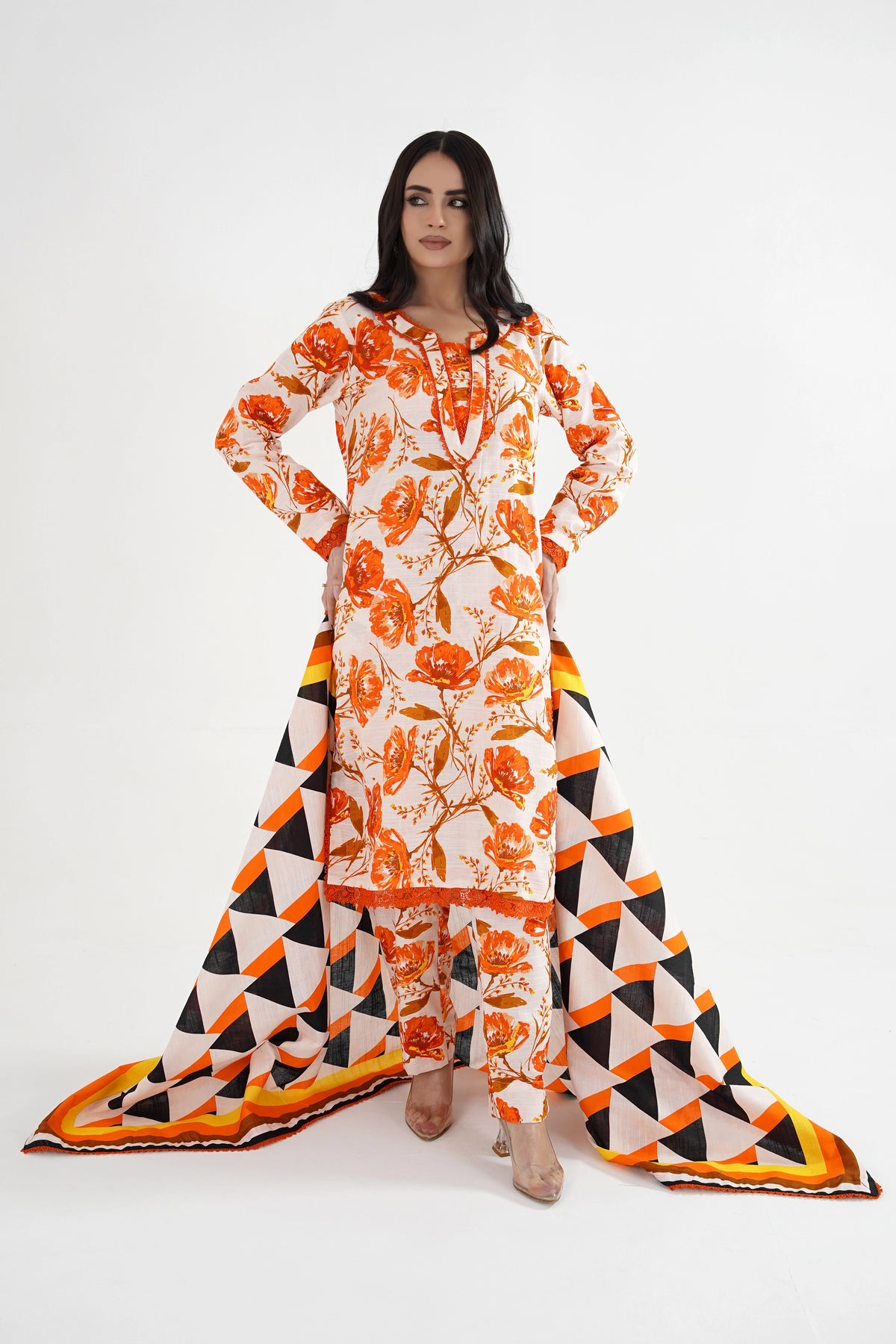 Narangi Gul Khaddar Suit