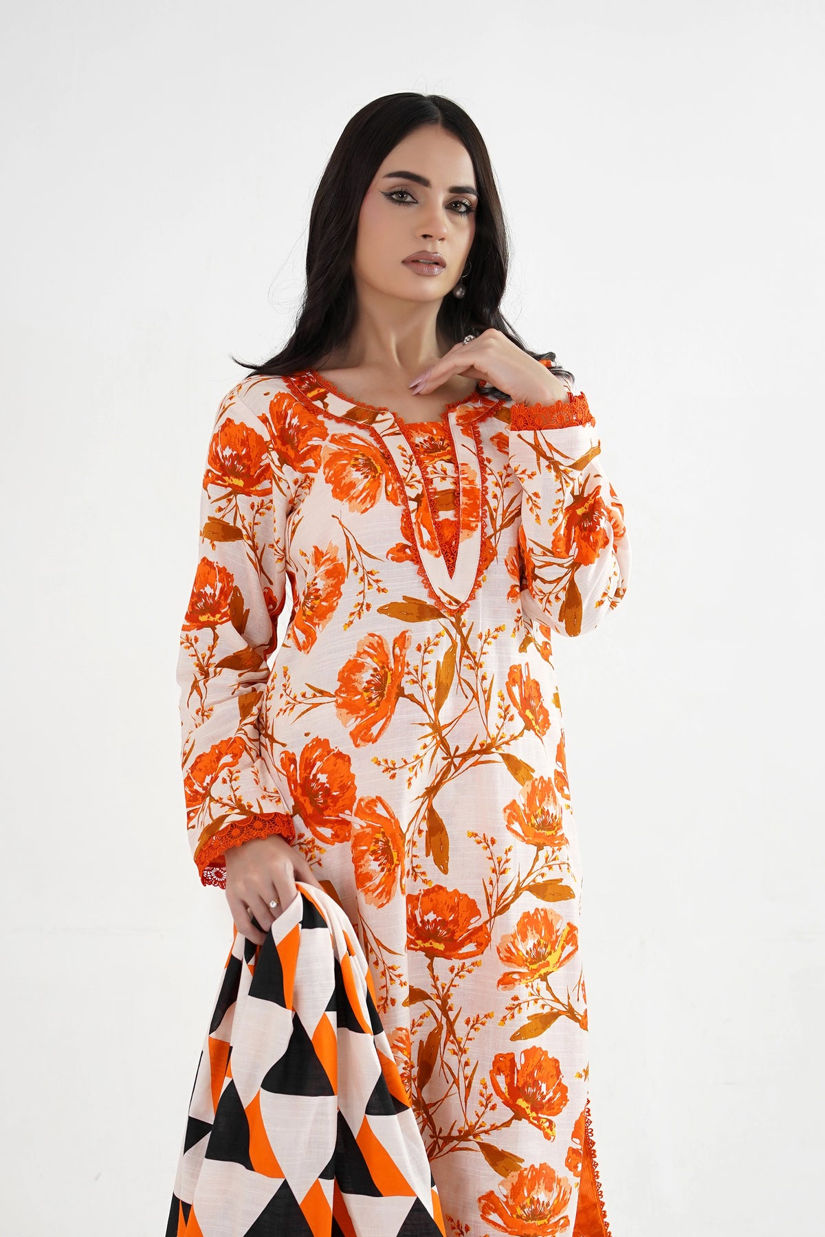 Narangi Gul Khaddar Suit