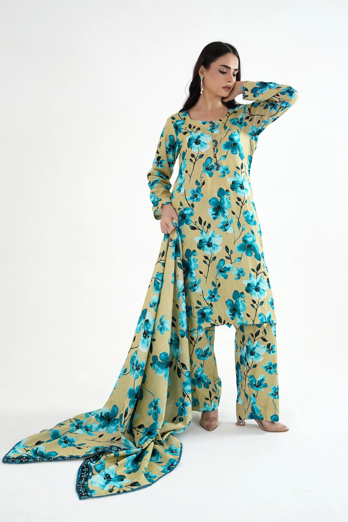 Neel Gul Khaddar Suit