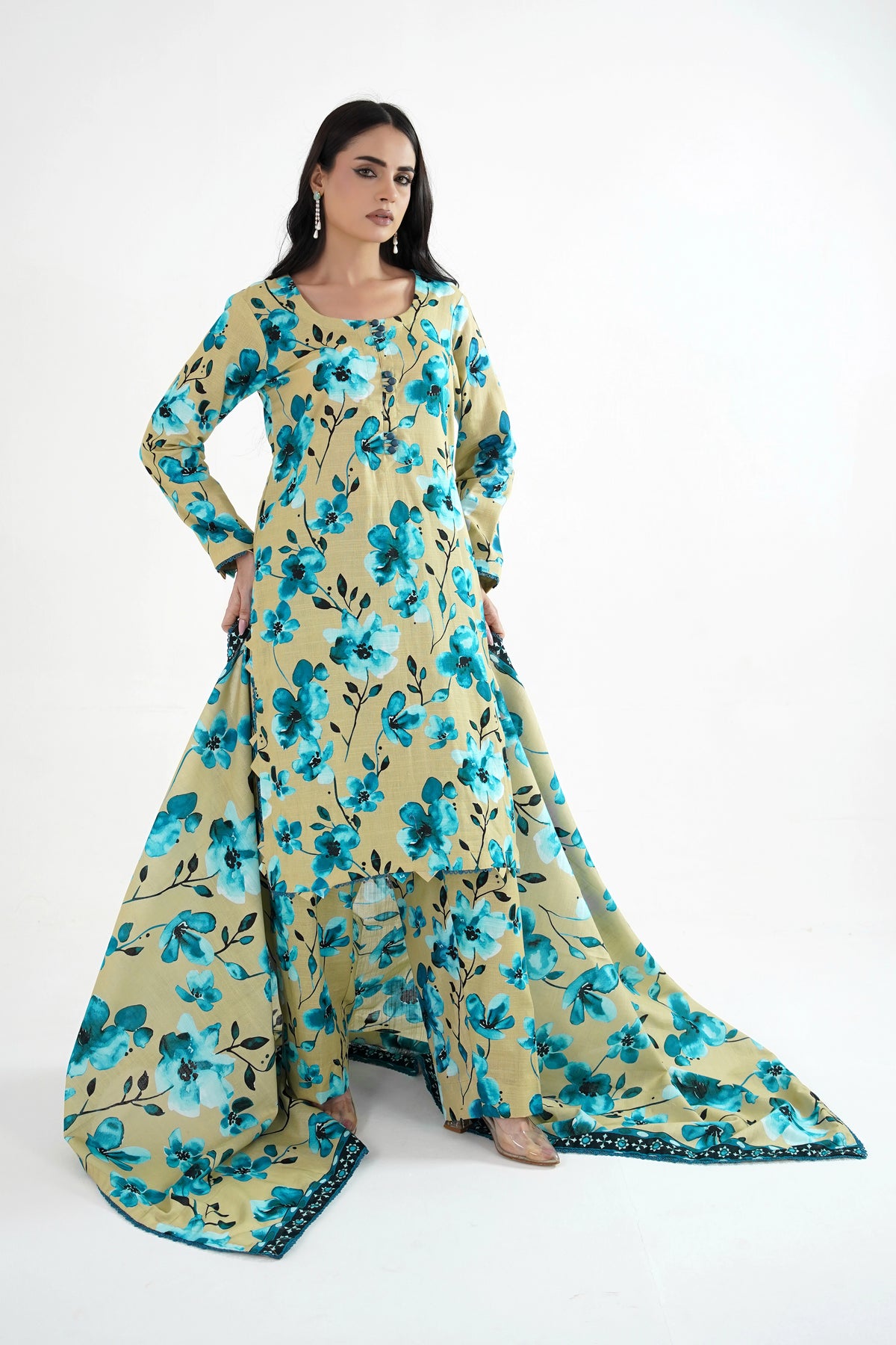 Neel Gul Khaddar Suit