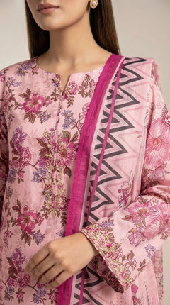 Ethnic Floral Fusion 3 Piece Lawn [Unstitched]