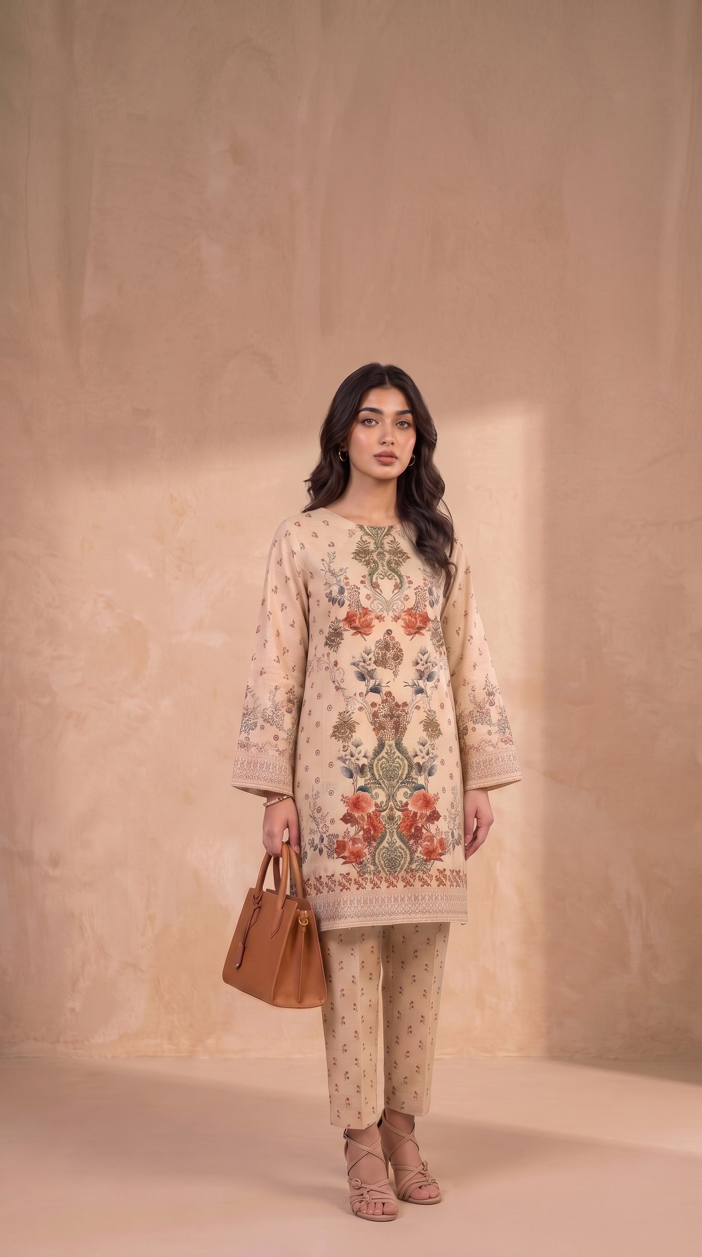 Terracotta Blossom 2 Piece Lawn Suit (Unstitched)
