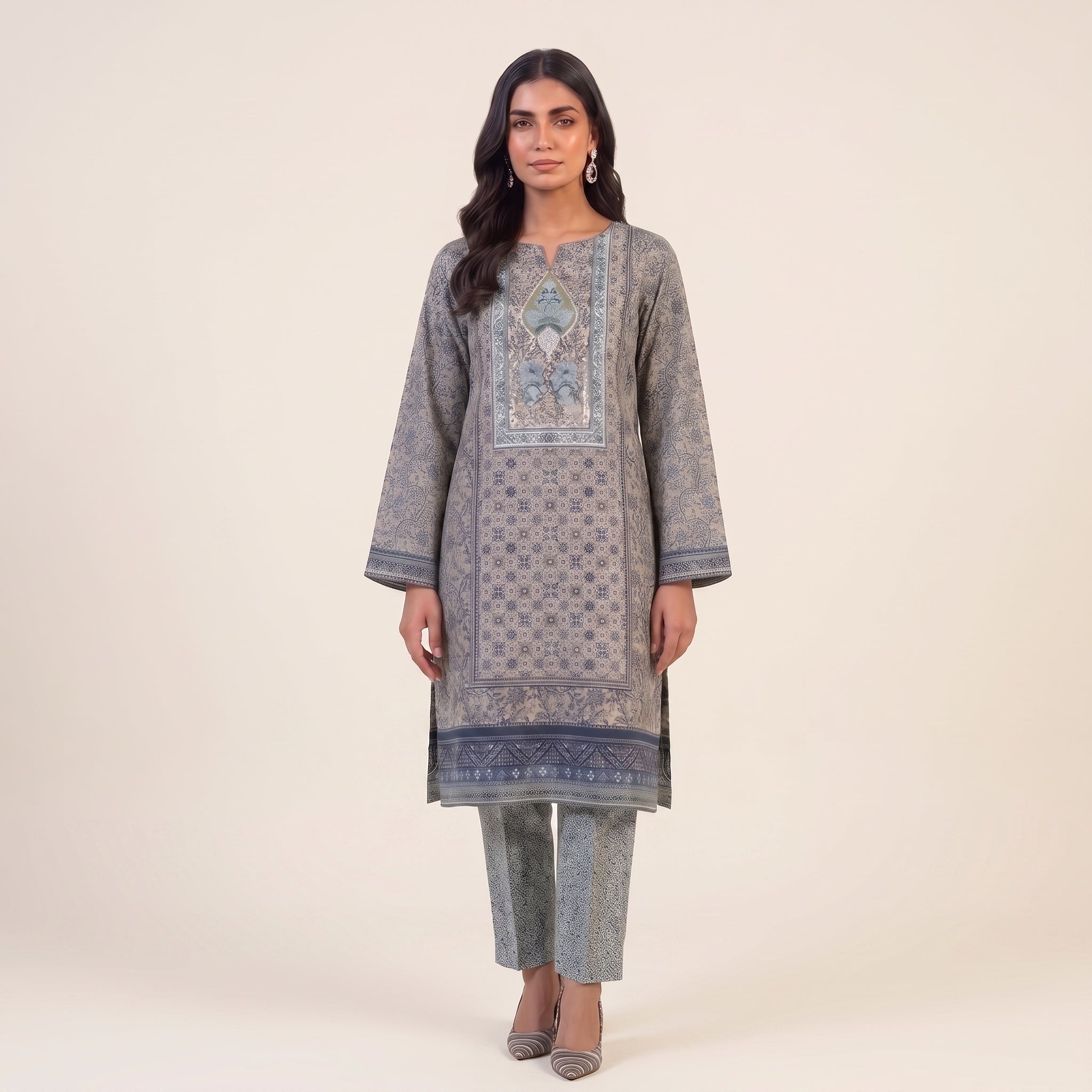 Slate Mosaic 2 Piece  Lawn Suit (Unstitched)