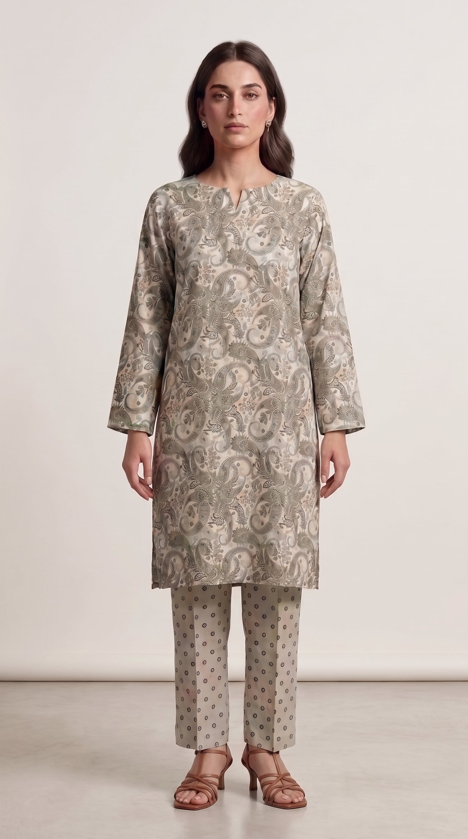Sage Paisley 2 Piece Lawn Suit (Unstitched)