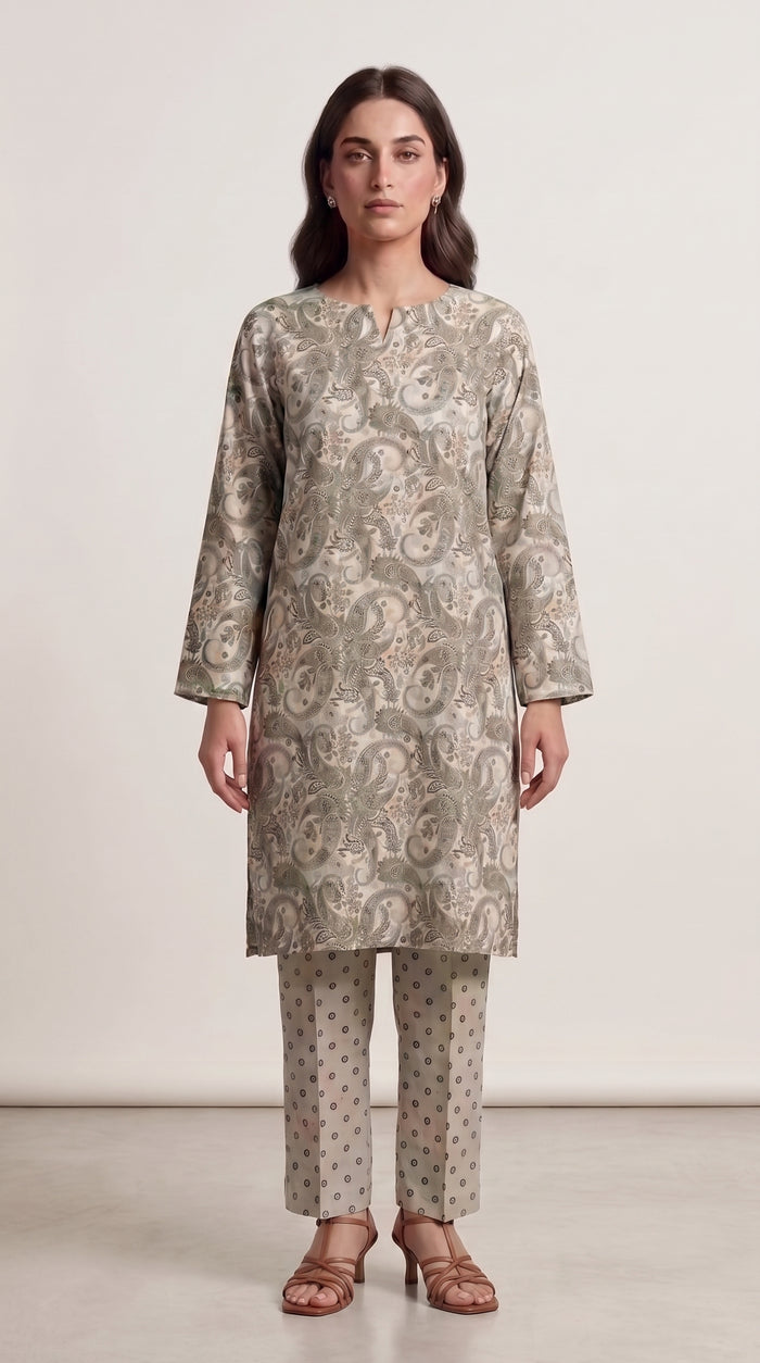 Sage Paisley 2 Piece Lawn Suit (Unstitched)