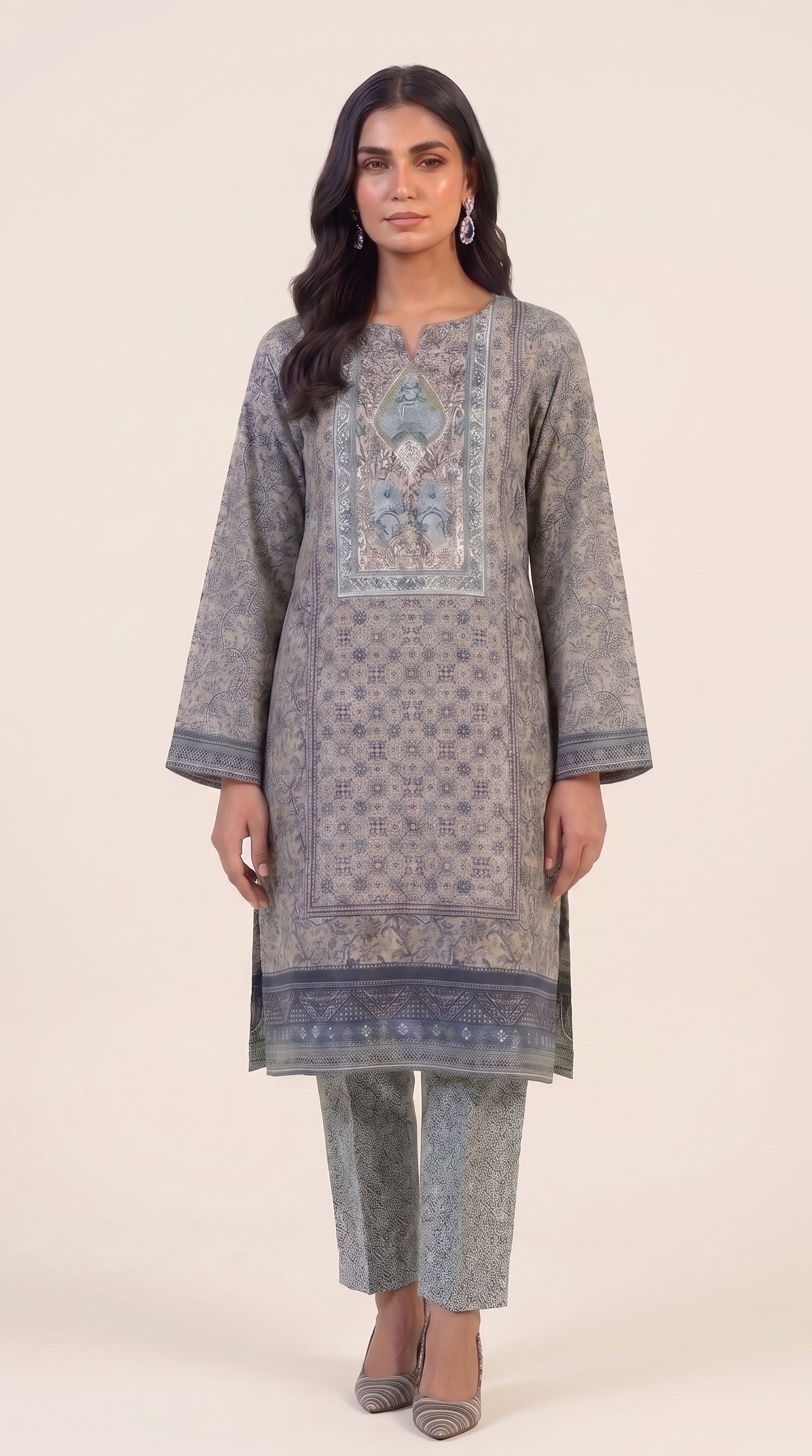 Slate Mosaic 2 Piece  Lawn Suit (Unstitched)