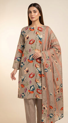 Royal Vine Trellis 3 Piece Lawn Suit (Unstitched)
