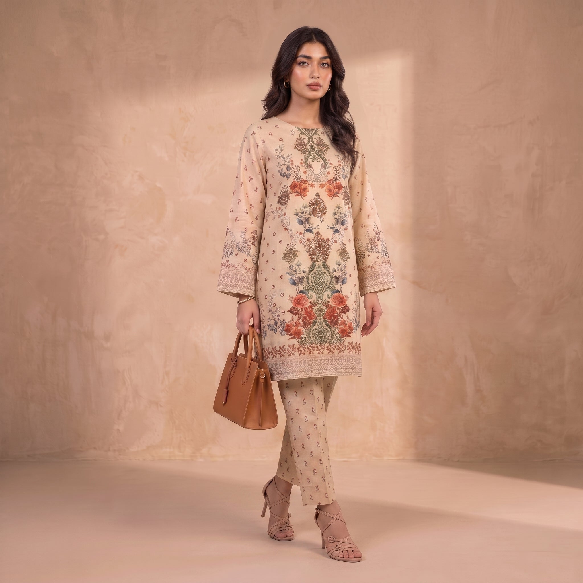 Terracotta Blossom 2 Piece Lawn Suit (Unstitched)