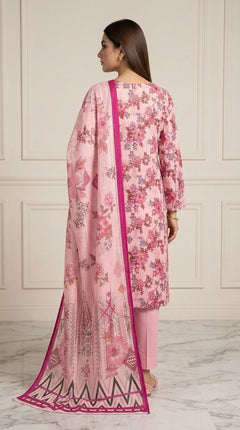 Ethnic Floral Fusion 3 Piece Lawn [Unstitched]