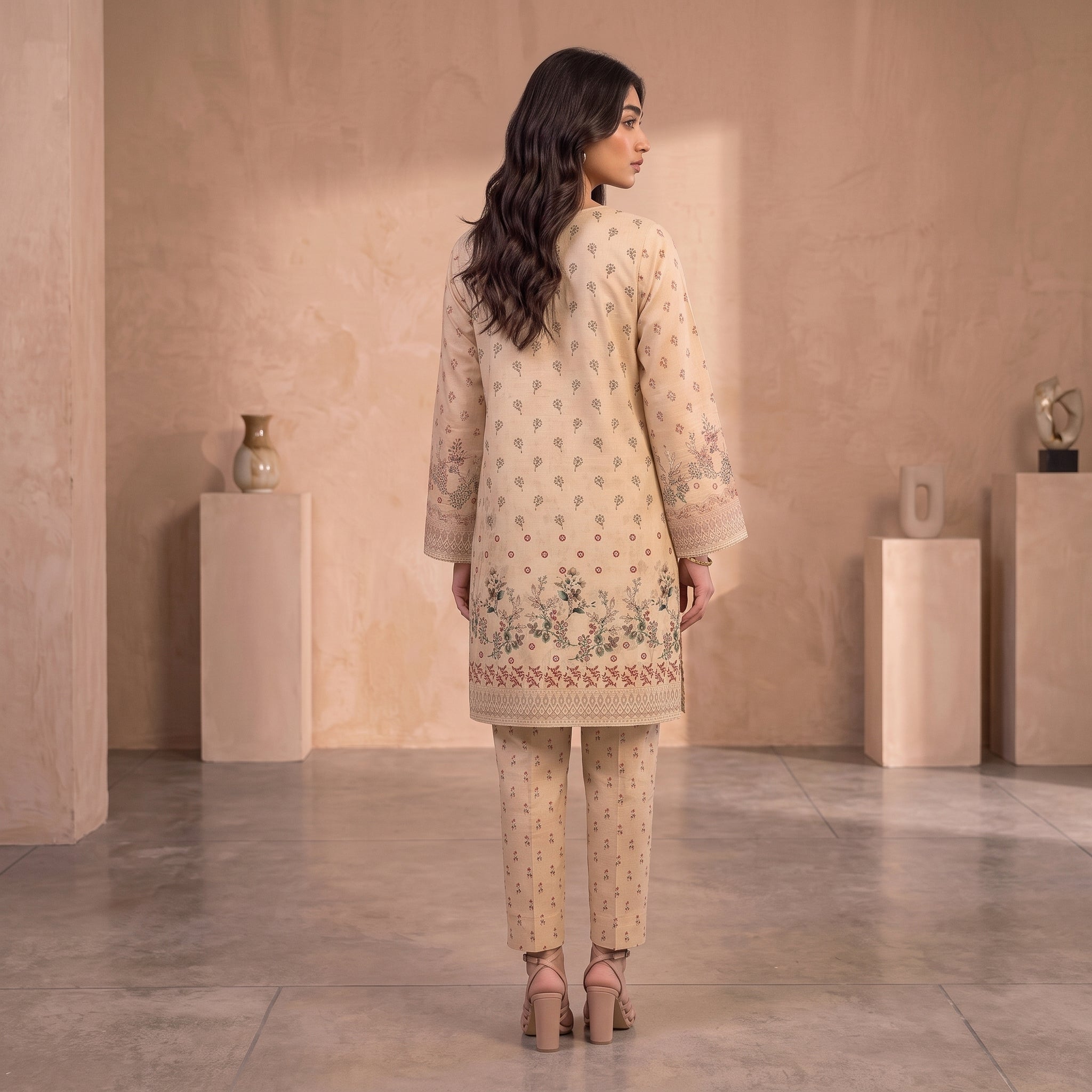 Terracotta Blossom 2 Piece Lawn Suit (Unstitched)