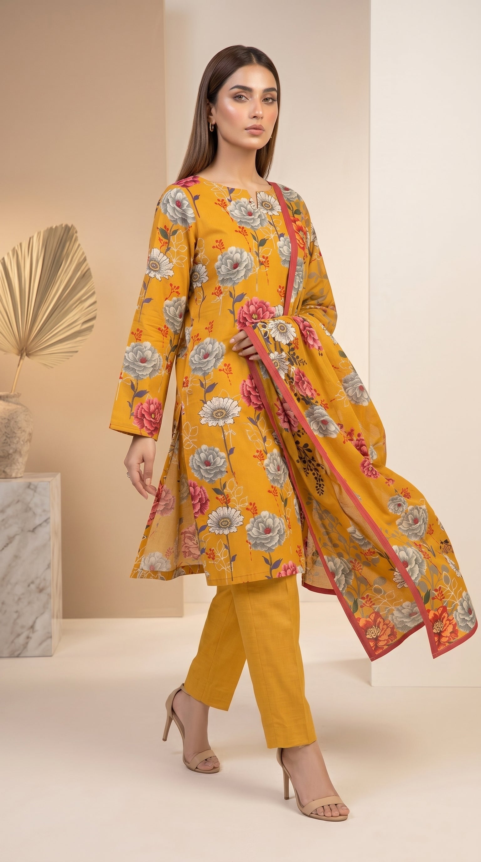 Mustard Muse 3 Piece Lawn Suit (Unstitched)