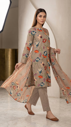 Royal Vine Trellis 3 Piece Lawn Suit (Unstitched)