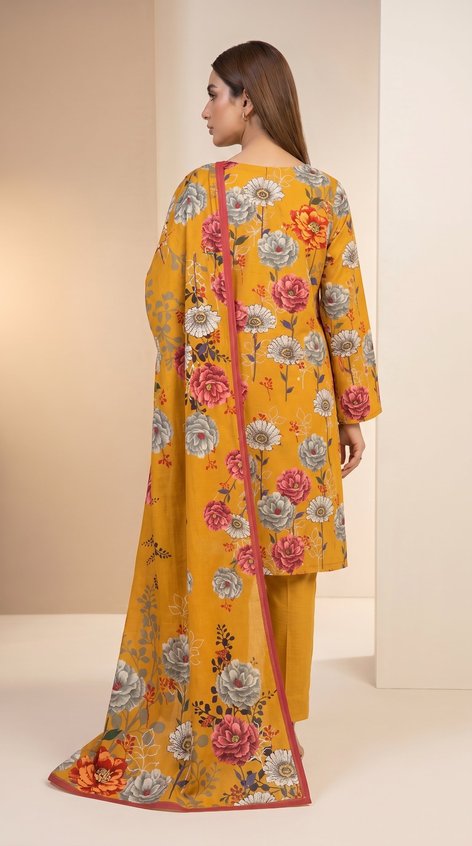 Mustard Muse 3 Piece Lawn Suit (Unstitched)