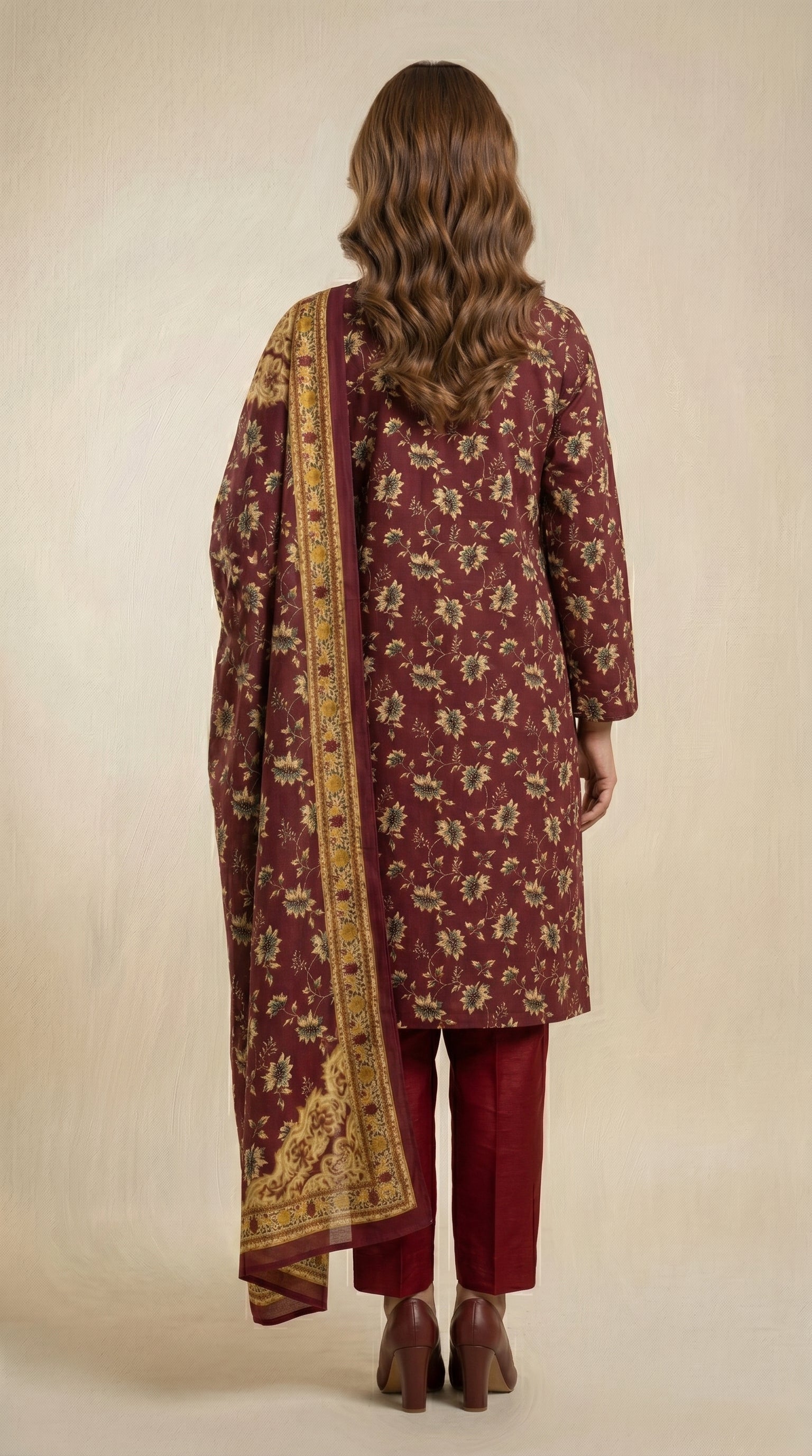 Regal Daisy Border 3 Piece Lawn Suit (Unstitched)