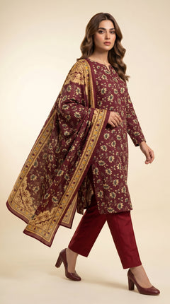 Regal Daisy Border 3 Piece Lawn Suit (Unstitched)