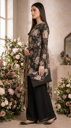 Midnight Bloom 3 Piece Lawn [Unstitched]